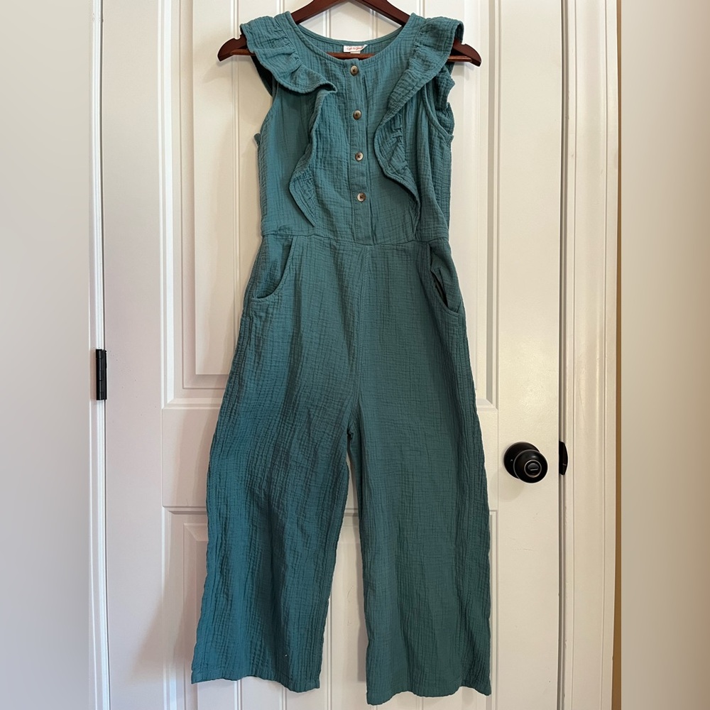 Girls Cat&Jack Green Ruffled Romper